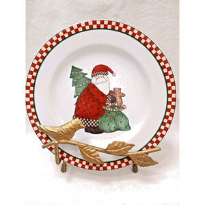 Sakura DEBBIE MUMM "Magic of Santa" Dessert 8" Salad Plate with Cardinal Vintage